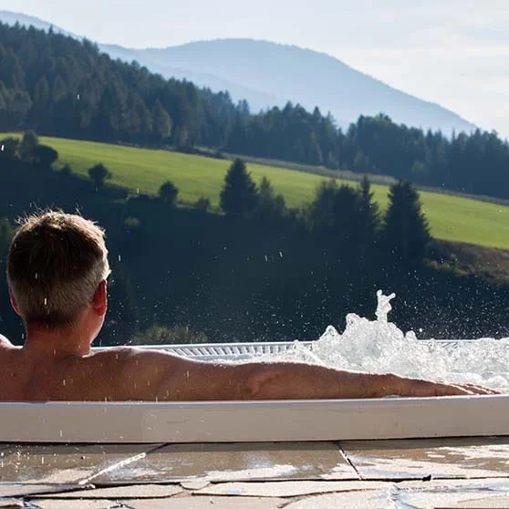 hot tub with view