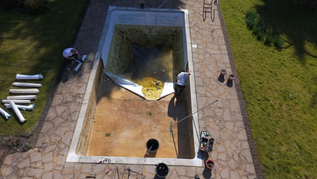 Swimming Pool - Old Liner being removed